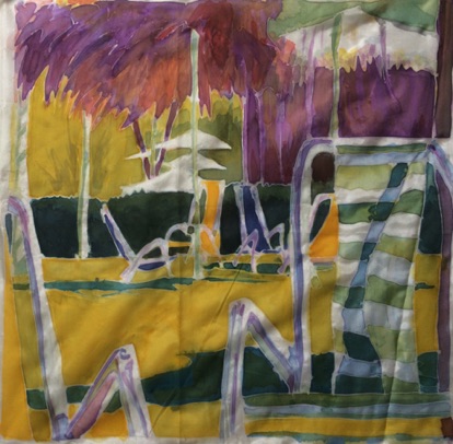 Lawn Chairs at a Pool
Silk Painting